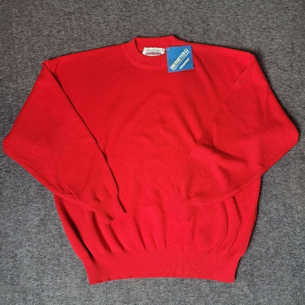 Vintage Obermeyer Ski Sweater Men's Size L Red Crewneck Pullover New